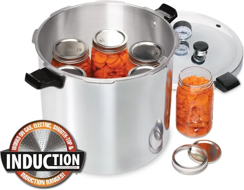 Vista 6 de Presto 01784 Enlatadora de presión compatible con inducción de 23 quart, plateada, de aluminio