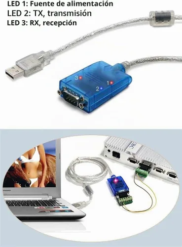 Vista 5 de Cable adaptador de puerto serie USB a RS422 RS485 con chip FTDI compatible con Windows 10, 8, 7, XP y Mac con protección ESD (1.5 pies/1.6 ft)