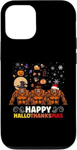 Vista 26 de iPhone 16 Halloween Thanksgiving Christmas Hallothanksmas Bigfoot Case