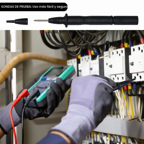 Vista 6 de Cables de prueba de multímetro, juego de adaptador de sonda de prueba de aguja de medidor, clips de alineador, kit de cables de prueba electrónicos