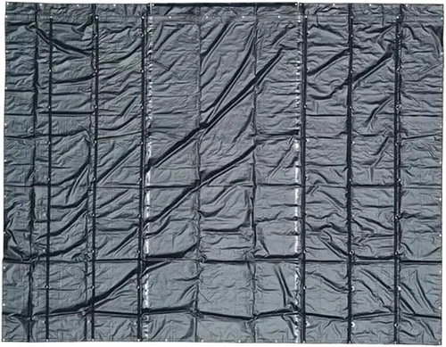 Vista 4 de Lonas de acero para camiones de plataforma plana de 12 x 27 pies, color negro