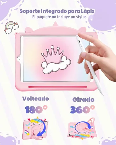 Vista 3 de Funda para iPad mini de 5ª/4ª generación - 7.9 pulgadas Funda Mini 4/5 Gen con soporte para bolígrafo, linda funda de tableta de silicona