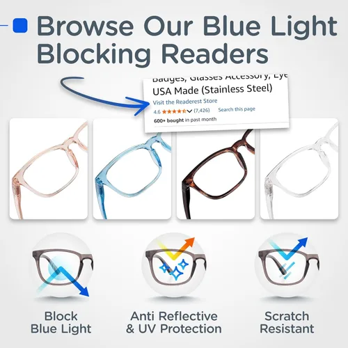 Vista 6 de Readerest Soporte magnético para anteojos (paquete de 6), soportes para anteojos de lectura y lentes de sol, clips para insignias de trabajo
