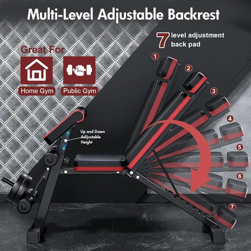 Vista 3 de ALSO GO Adjustable Weight Bench, Workout Benches with Leg Extension, Foldable Incline Decline Bench Press, Roman Chair, Full Body Strength Training