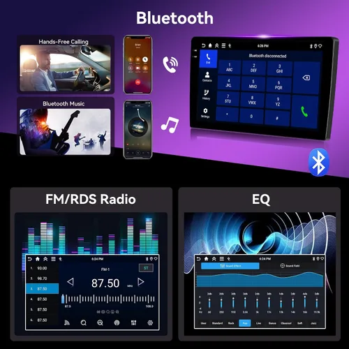 Vista 6 de [4G+128G] Radio de coche para Ford Escape 2007-2012/Mazda Tribute 2007-2012 con CarPlay Android Auto, pantalla táctil de 9 pulgadas, Android 15