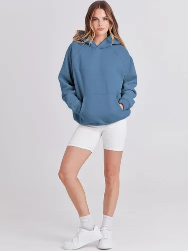 Vista 3 de ANRABESS - Sudaderas con capucha para mujer, sobre talla, de vellón de manga larga, modelo de 2024, para otoño