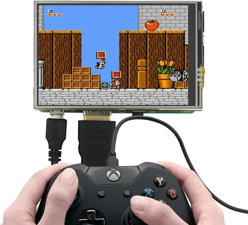 Vista 3 de para Raspberry Pi 3 B+ Pantalla táctil de 3.5 pulgadas con estuche, monitor TFT LCD de 320x480 píxeles