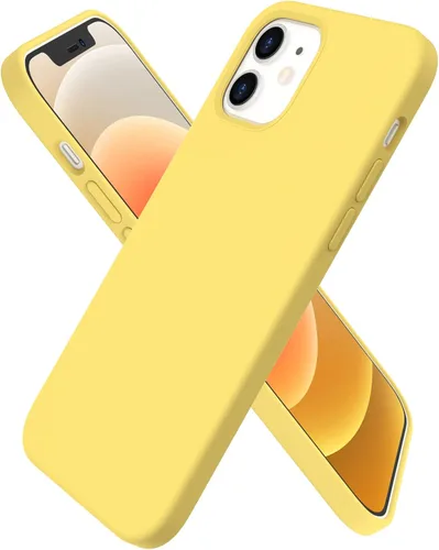 Vista 17 de ORNARTO - Funda para iPhone 12/12 Pro, silicona líquida delgada, color negro 3-Layer Full Covered Soft Gel Rubber, Non-Slip Grip Shockproof