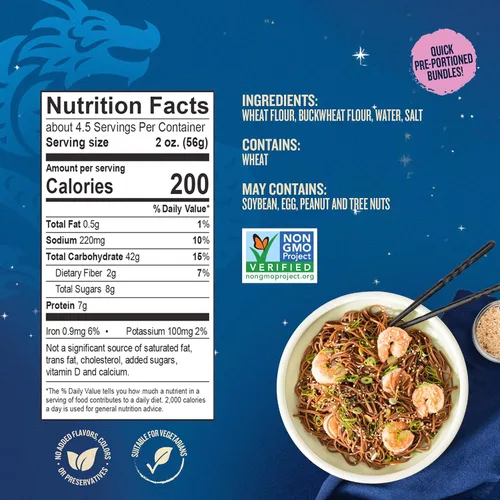 Vista 2 de Blue Dragon Fideos secos de soba, 8.8 onzas (paquete de 10)