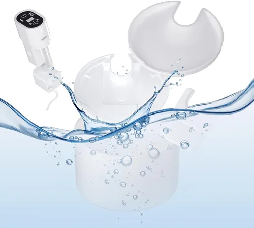 Vista 3 de Reemplazo de fuente de agua inalámbrica de cerámica para gatos, controlador de sensor de batería de 4000 mAh, sensor inteligente súper silencioso