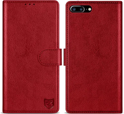 Vista 18 de ZZXX Funda tipo cartera para iPhone 7 Plus/iPhone 8 Plus con bloqueo RFID, ranura para tarjetas, función atril, cierre magnético, funda protectora