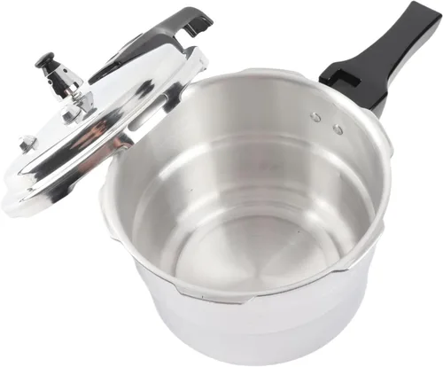 Vista 5 de Olla a presión, olla a presión a prueba de explosiones de 3 litros, gran capacidad, estufa de aluminio, olla de cocción rápida con estante de vapor