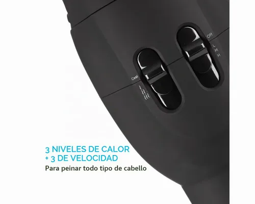 Vista 3 de Neuro by Paul Mitchell Grip - Secador de pelo sin mango, múltiples ajustes de calor + velocidad, botón Cool Shot