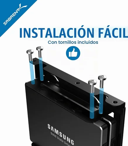 Vista 5 de SABRENT Kit de abrazadera de montaje para disco duro interno de 2.5 pulgadas a 3.5 pulgadas (BK-HDDH)
