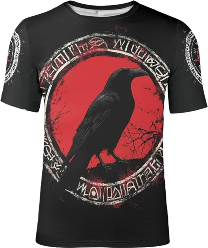 Vista 20 de GLUDEAR Camiseta Vikings para hombre, novedad con estampado 3D de mitología nórdica Aurora Galaxy Life Tree
