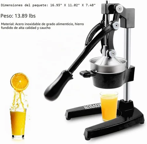 Vista 3 de Rovsun - Exprimidor de cítricos manual para uso comercial, para exprimir jugo de frutas, cítricos, naranja, limón y granada, Negro