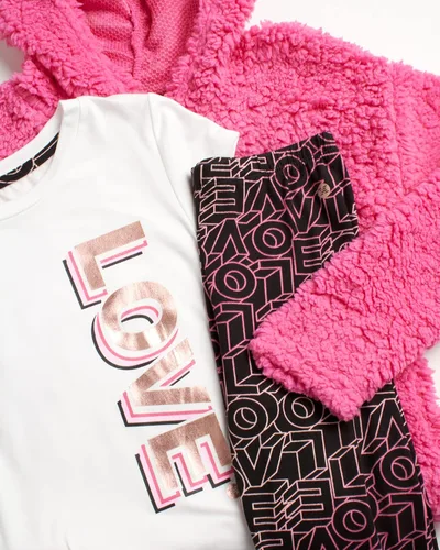 Vista 3 de RBX Conjunto de leggings para niñas, sudadera con capucha de 3 piezas, camiseta y leggings (talla 7-16)