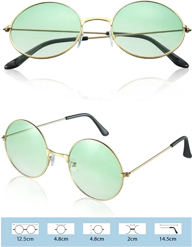 Vista 4 de Juego de accesorios de vestir hippie con gafas hippie y collar con signo de paz