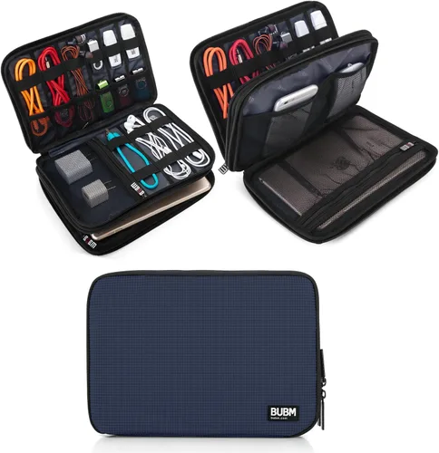 Vista 11 de Organizador de equipaje con doble capa para viajes BUBM, para llevar dispositivos y accesorios electrónicos., gris, 2 capas M Bolsa de viaje