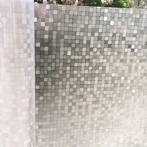 Vista 4 de Película de privacidad no adhesiva para ventana, control de calor, bloqueo UV, calcomanías de vitrales esmeriladas, sin pegamento, cubiertas