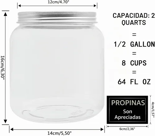 Vista 2 de Paquete de 2 monedas de plástico transparente grande con tapa ranurada plateada, monedas de plástico grandes, alcancía para cambio de dinero, tarro