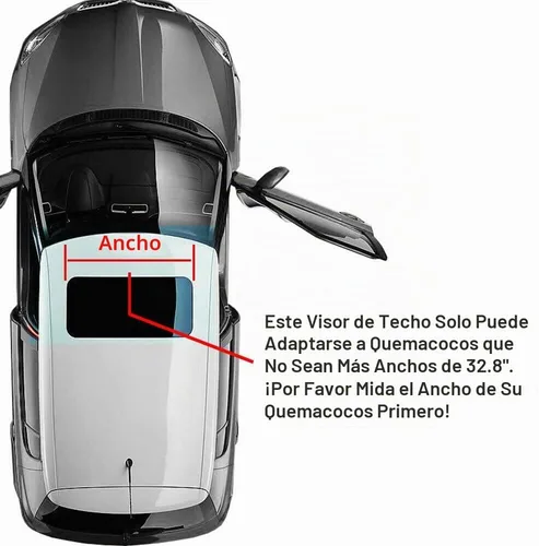 Vista 3 de Deflector de Viento Original de 34 pulgadas, Ajuste Universal, Protector contra Lluvia y Nieve para Techo Solar, 1 pieza con Cinta Adhesiva, Tinte