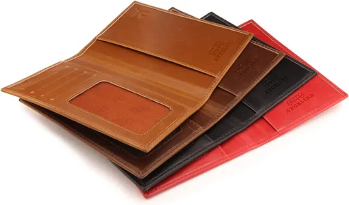 Vista 6 de Otto Angelino - Cartera de piel para pasaporte con bloqueo RFID unisex rojo talla única