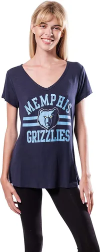 Vista 57 de Ultra Game Camiseta de mujer NBA Oficial con cuello en V y strass de manga corta