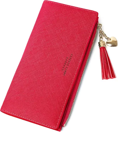 Vista 11 de Cartera delgada para mujer, cuero negro, ligera, diseño minimalista, 12 ranuras para tarjetas de crédito, ventana de identificación, 3 #04-Negro