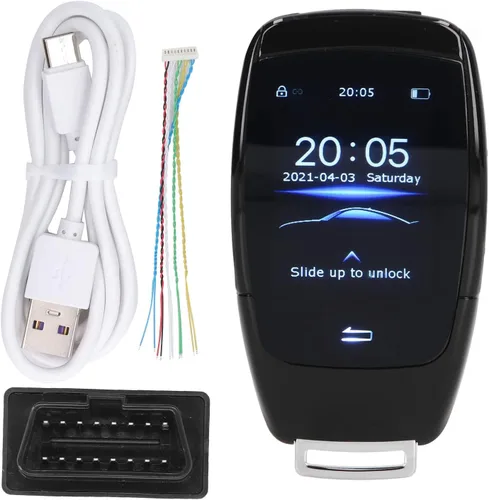Vista 7 de Qiilu Llave LCD inteligente universal TK900 Pantalla táctil LCD Smart Key Remote Entrada sin llave para modelos de botón de motor de arranque y Negro