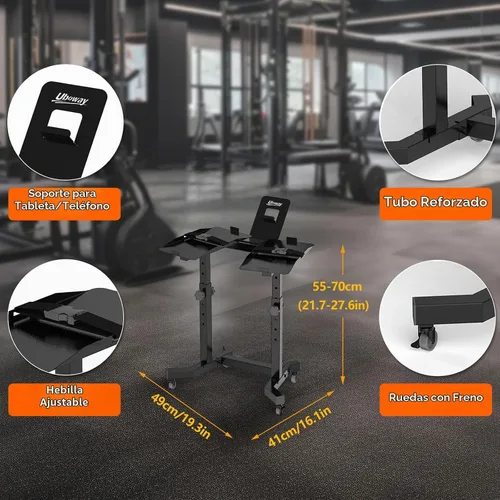 Vista 4 de Soporte ajustable para mancuernas – Soporte de peso Uboway con ajuste de altura de 4 niveles, soporte de pesas para mancuernas con soporte