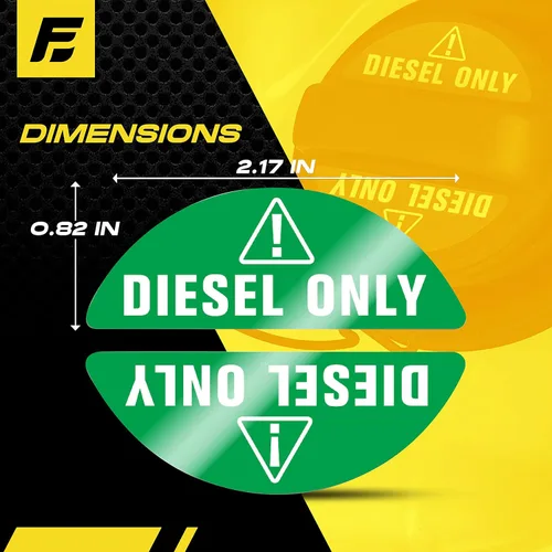 Vista 3 de Adhesivo solo para diésel para tapa de combustible (verde) - Etiqueta de diésel para tapas de combustible en camiones de flota, camiones de caja