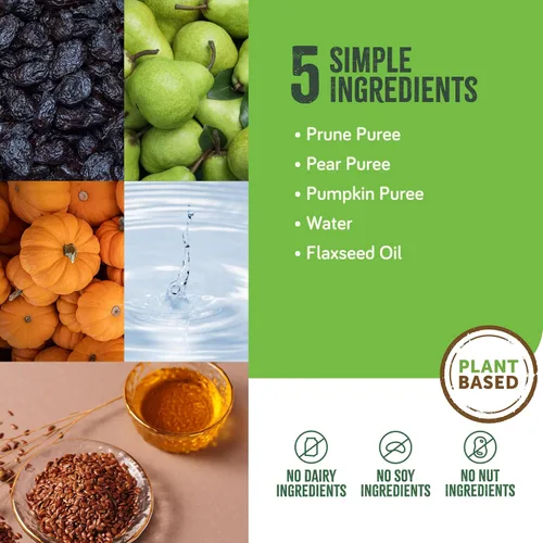 Vista 5 de REAL FOOD BLENDS Mini, mezcla de ciruelas pasas, peras y calabaza, aperitivo en puré para alimentación por tubo con aceite de linaza, 100 calorías