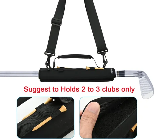 Vista 4 de Cosmos Mini bolsa de golf portátil para palos de golf, correa de transporte y soporte para curso, práctica de entrenamiento, conducción, accesorios