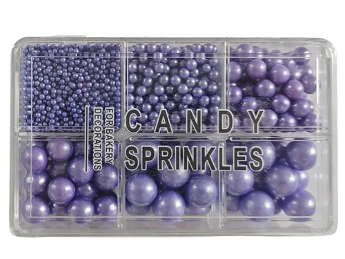 Vista 16 de Perlas negras comestibles en 5 tamaños de chispas de azúcar de 4.59 oz/4.6 onzas, 2,4,7,10,12 in, perlas de caramelo para decoración de pasteles
