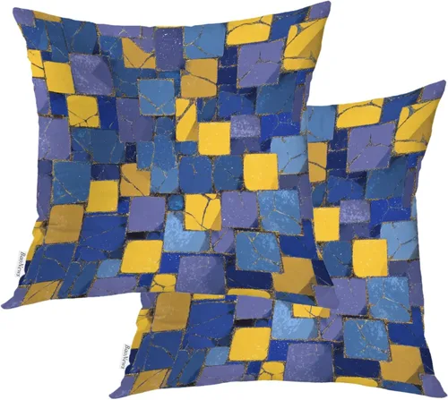 Vista 10 de Abstract Geometric Forms Throw Pillow Covers, Aesthetic Modern Art Cushion Cases Digital Blended Hidden Zipperl Decorative Pillow Covers Square