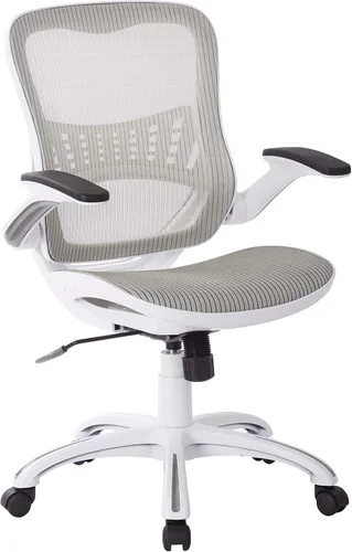 Vista 15 de Office Star Riley - Silla de escritorio ventilada para gerente con asiento y respaldo de malla transpirable, base negra con negro