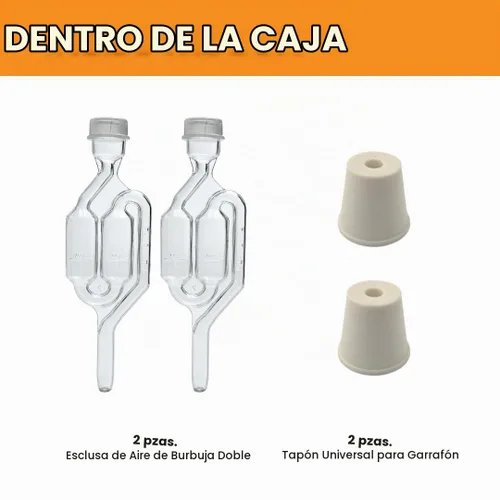 Vista 2 de Compartimento hermético doble burbuja y tapón de bombona (paquete de 2).