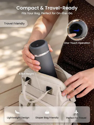 Vista 7 de Grownsy Fabricante portátil de biberones de fórmula para bebés, enfriamiento rápido en 3 minutos, enfriamiento físico puro, no necesita energía