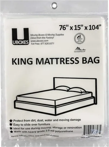 Vista 5 de uBoxes Fundas de colchón Queen y King, polietileno resistente de 2 mil