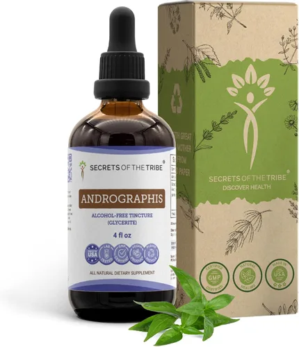 Vista 7 de Secrets of the Tribe Andrographis Extracto líquido sin alcohol, Andrographis (Fah talai jone, Chuan Xin Lian, Andrographis paniculata) Suplemento