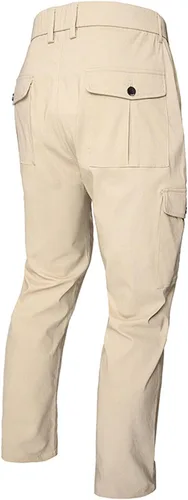 Vista 4 de Pantalones Largos Cargo Hombre Casual Color Puro aire Libre Bolsillos cremallera Pantalones deportivos Elasticidad