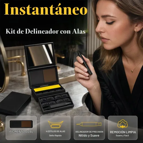 Vista 8 de Kit de delineador de ojos y sello de pestañas inferiores 3 en 1 Negro 1 pieza