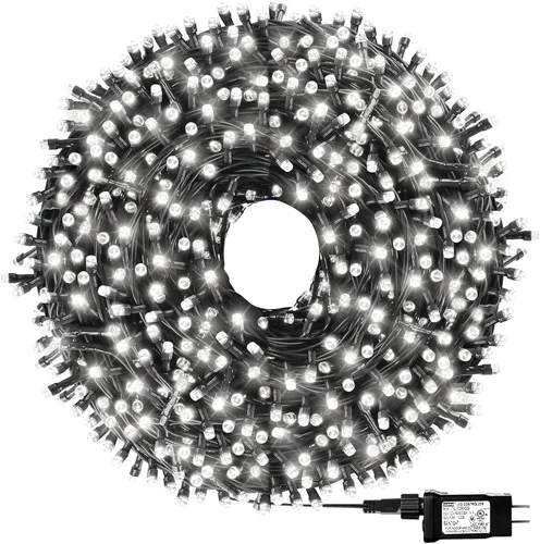 Vista 12 de Guirnalda de luces de Navidad con enchufe de extremo a extremo, 8 modos, 108 pies, 300 LED, IP55, impermeable, con certificación UL