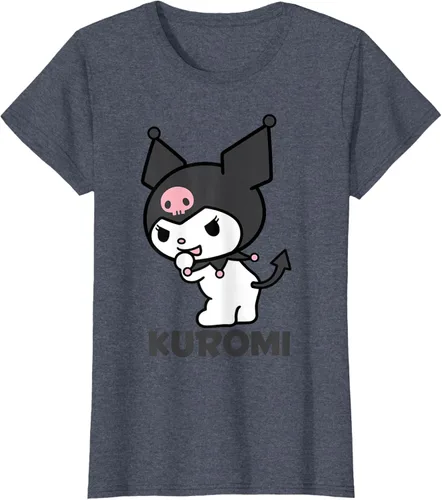 Vista 37 de Sanrio Kuromi - Camiseta con logotipo en la parte trasera Gris Oscuro