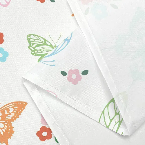 Vista 7 de Cortina de ducha con diseño de mariposas, diseño floral, moderna, femenina, para baño, accesorios de baño para niños con ganchos, 47 x 64 pulgadas