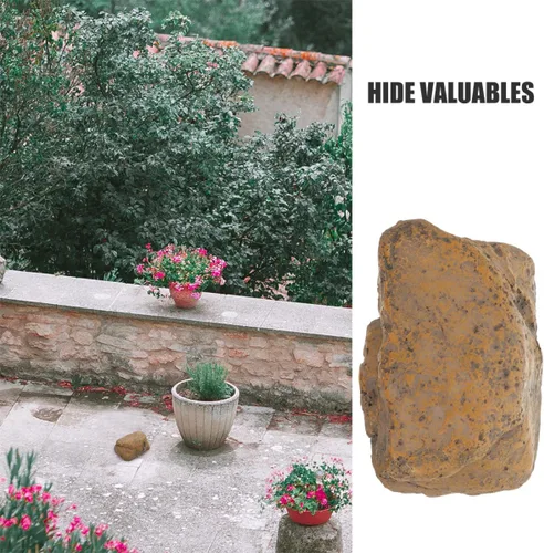 Vista 8 de 2pcs Waterproof Faux Rock Key Hider Box Outdoor Hidden Key Holder for Garden Yard Security Safe Storage with Resin Stone Appearance