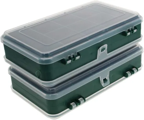 Vista 11 de Utoolmart Caja de herramientas, organizador de herramientas, caja de plástico con bandeja y organizadores, incluye cajas de piezas extraíbles