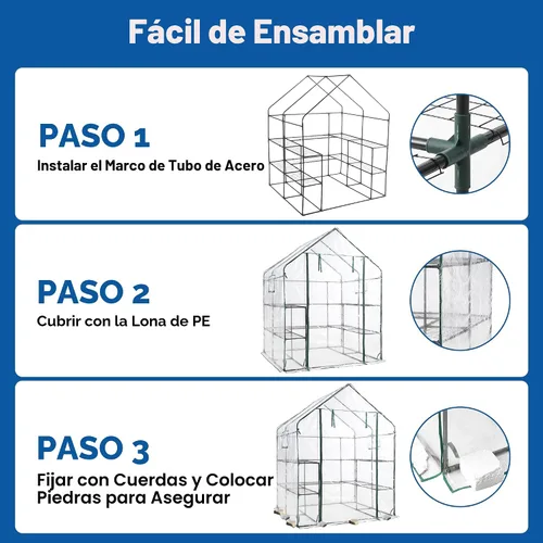 Vista 5 de SUNGIFT - Kit de invernadero para invernadero, PVC transparente mejorado, 57 x 61 x 80 pulgadas