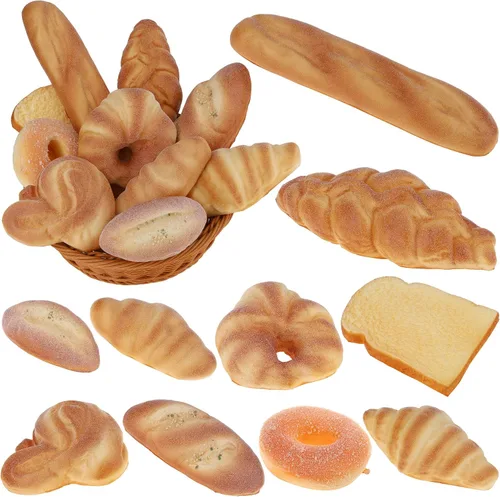 Vista 10 de Gresorth 11 pulgadas PU Material Fake Cake Artificial Francés Largo Pan Decoración Modelo Cocina Juguetes Prop - 2pcs